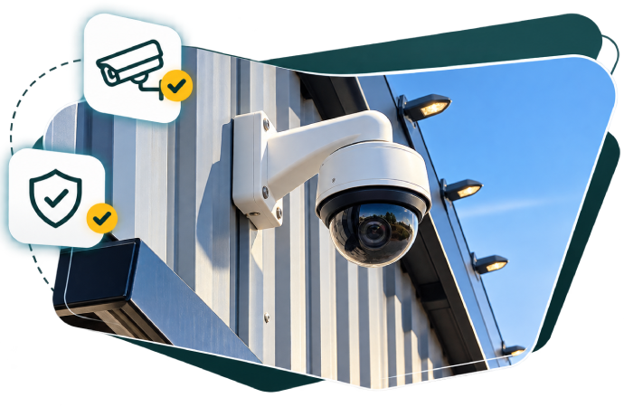 Security camera installed in commercial space