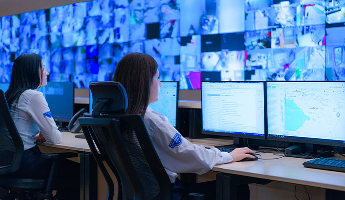 Monitored alarm system control center