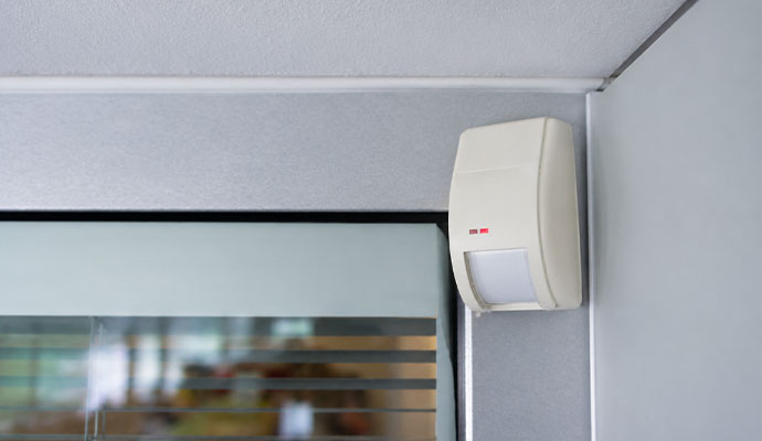 Burglary alarm motion sensor