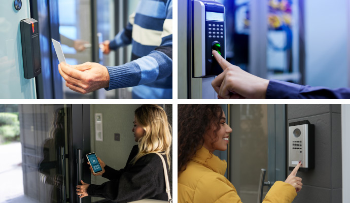 Collage of different types of access control system