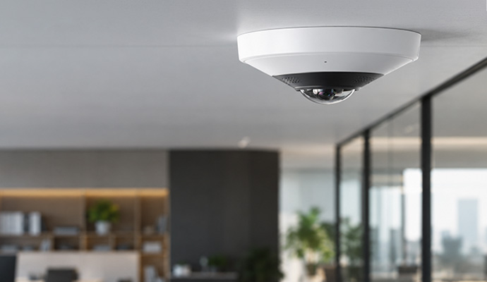 Ceiling mounted fisheye camera