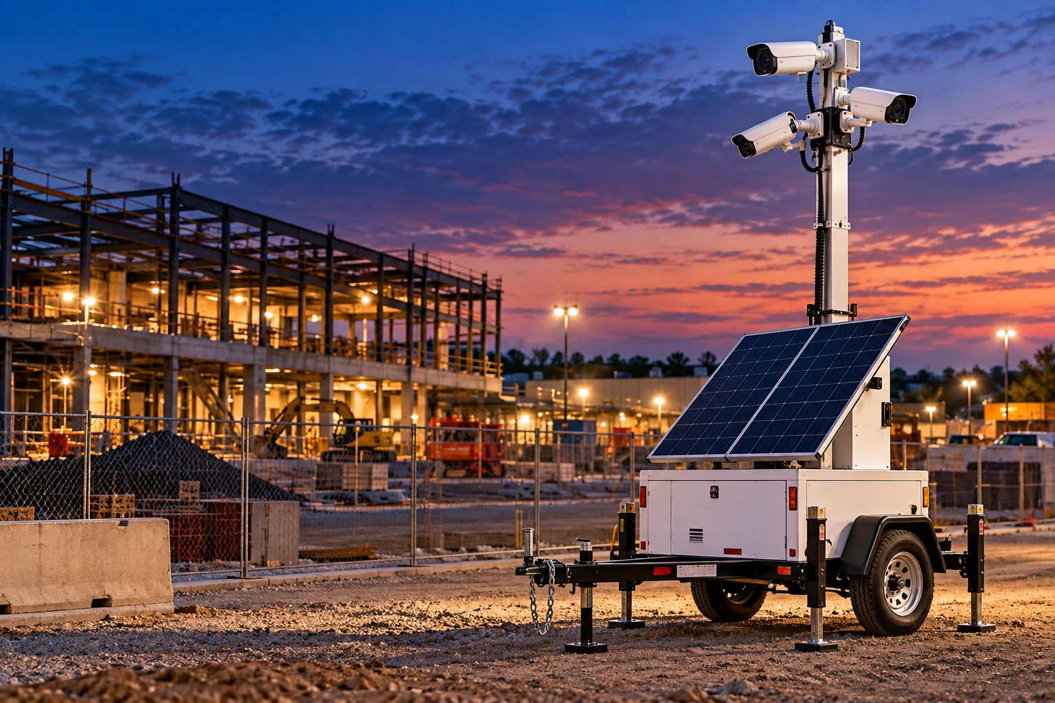 Mobile surveillance trailer with solar power