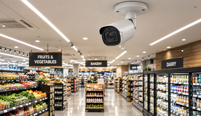 Security camera in a retail store