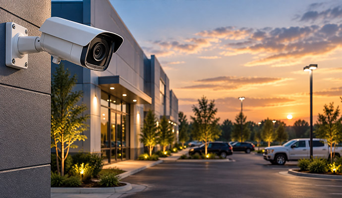 Security camera in parking lot