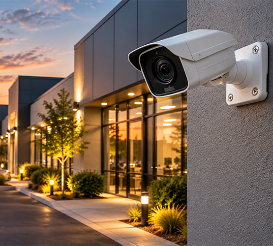 Security camera installed on commercial space