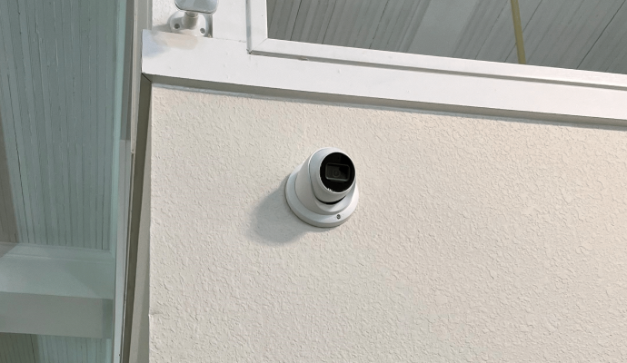 Security cameras covering a property
