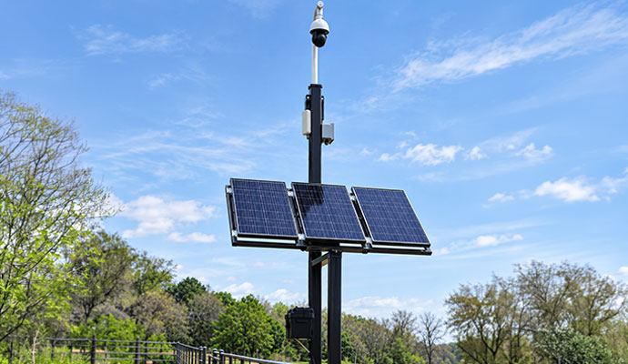 Solar surveillance tower