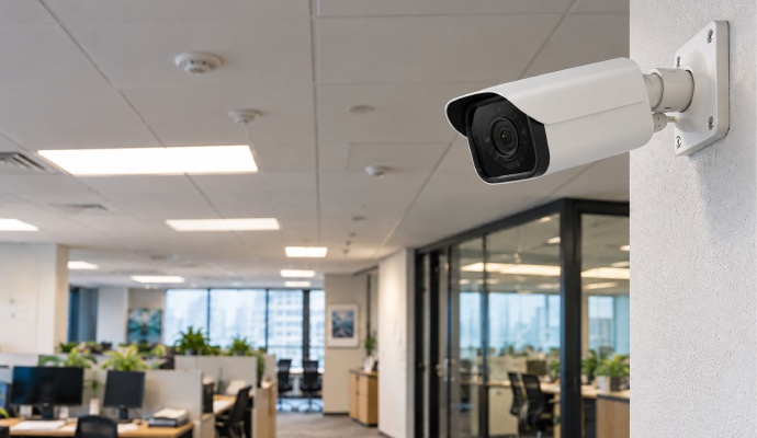 Video surveillance camera in an office
